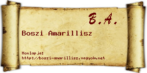 Boszi Amarillisz névjegykártya